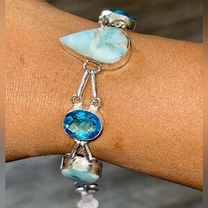Caribbean Larimar Pectolite Bracelet 6 1/2” - 8”